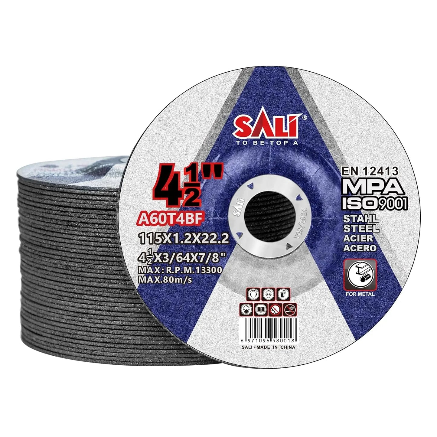 SALI 4-1/2 Inch Cut Off Wheels, General Purpose Abrasive Metal Cutting Discs for Angle Grinder, Durable Wheels for Cutting Steel, Stainless Steel and Other Metals