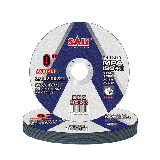 SALI 10 Pack Cut Off Wheels 9 Inch General Purpose Metal Cutting Wheel for 9" Grinders- Cutting Disc Aggressive Cutting 9" x 5/64" x 7/8" Operating Up to 6640 RPM and 80 M/S