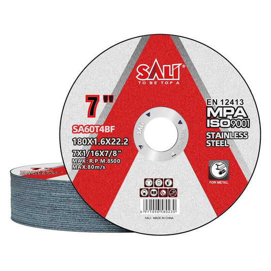 SALI 25 Pack Cut Off Wheels 7 Inch General Purpose Stainless Steel Cutting Wheel for 7" Grinders- Cutting Disc Aggressive Cutting 7" x 1/16" x 7/8" Operating Up to RPM 8500 and 80 M/S