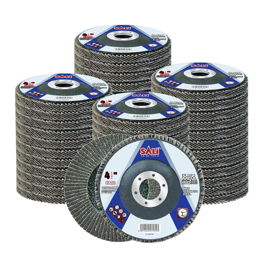 Sali 48 Pack Flap Disc 40 Grit 4.5" x 7/8-Inch Sanding Disc Bevel Type #29 Premium and Industrial Grade Angle Grinder Grinding Wheel High Performance Edge Grinding