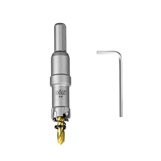 SALI 11/16" (18mm) TCT Hole Saw Kit Tungsten Carbide Tipped Hole Saw Drill Bit with Titanium-Plated Pilot Drill bit for Metal, Stainless Steel, Iron, Wood, Plastic
