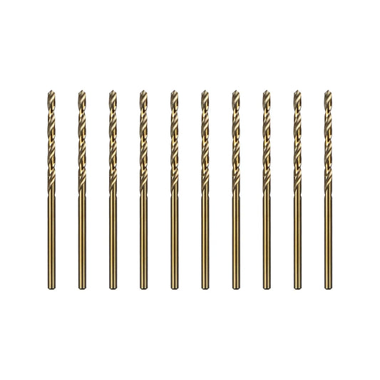 SALI Cobalt Drill Bit Set, 10Pcs 3/32" M35 High Speed Steel Jobber Length Drill Bit Kit for Hardened Metal, Stainless Steel, Cast Iron, Wood and Plastic, with Index Storage Case
