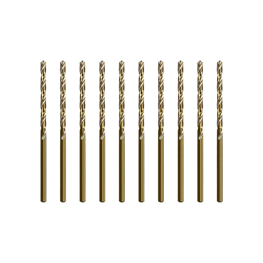 SALI Cobalt Drill Bit Set, 10Pcs 7/64" M35 High Speed Steel Jobber Length Drill Bit Kit for Hardened Metal, Stainless Steel, Cast Iron, Wood and Plastic, with Index Storage Case