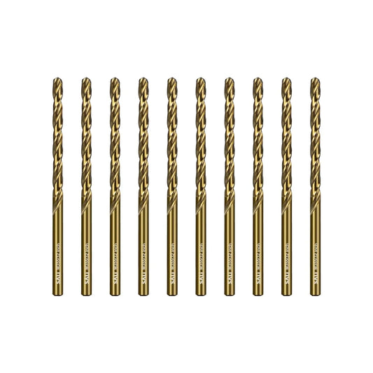 SALI Cobalt Drill Bit Set, 10Pcs 5/32" M35 High Speed Steel Jobber Length Drill Bit Kit for Hardened Metal, Stainless Steel, Cast Iron, Wood and Plastic, with Index Storage Case