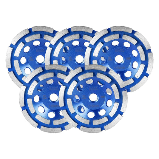 SALI 5PCS 7 Inch Concrete Grinding Wheels 28 Turbo Diamond Segments 5/8-11 Arbor Diamond Grinding Wheel Fit for Paint, Epoxy, Mastic, Coating Removal