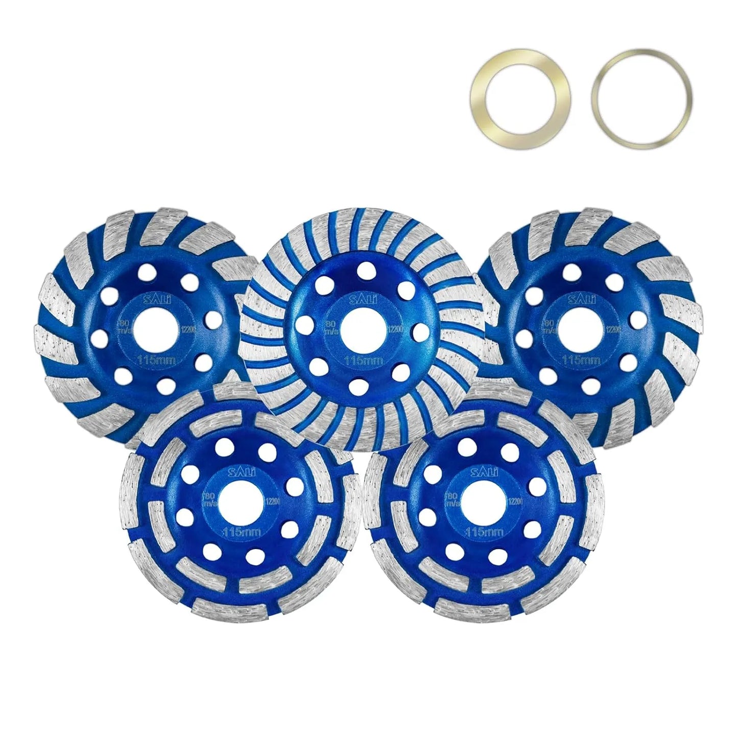SALI Diamond Concrete Grinding Wheel 4 1/2 inch for Polishing and Cleaning Stone Concrete Surface, Cement, Marble, Rock, Granite, and Thinset Removing, Angle Grinder Segment Wheels Cup 115 * 22.2MM