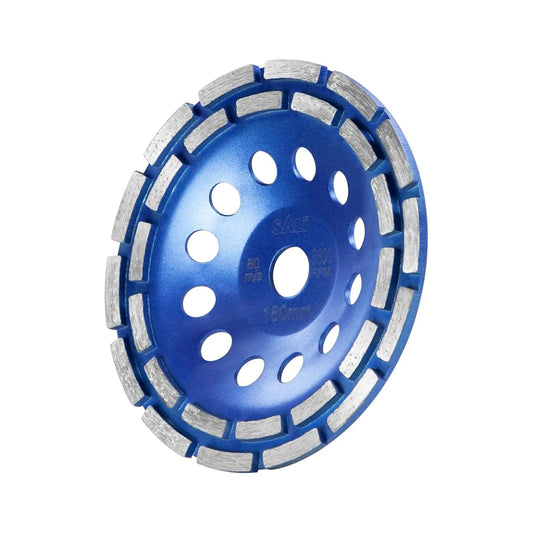 SALI Diamond Concrete Grinding Wheel 7 inch with 7/8" Arbor for Cleaning Stone Concrete Surface, Cement, Marble, Rock, Granite, and Thinset Angle Grinder Double Rows Wheels Cup 180 * 22.2 MM