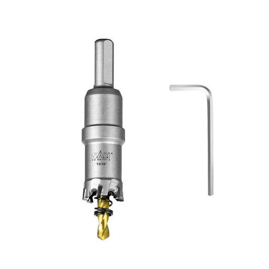 SALI 13/16" (21mm) TCT Hole Saw Kit Tungsten Carbide Tipped Hole Saw Drill Bit with Titanium-Plated Pilot Drill bit for Metal, Stainless Steel, Iron, Wood, Plastic
