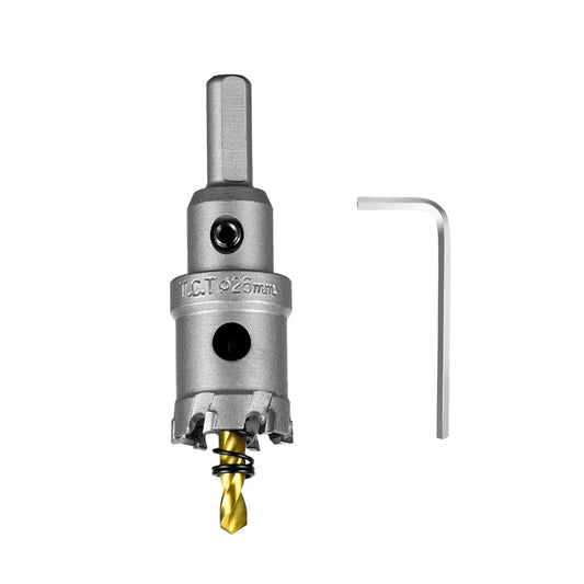 SALI 1" (26mm) TCT Hole Saw Kit Tungsten Carbide Tipped Hole Saw Drill Bit with Titanium-Plated Pilot Drill bit for Metal, Stainless Steel, Iron, Wood, Plastic