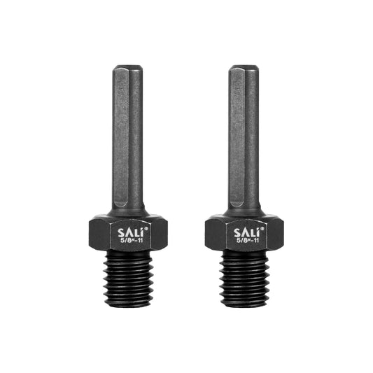 SALI 2PCS Core Drill Bit Adapter 5/8"-11 Thread Male to 3/8" Triangle Shank 5/8" -11 Male Drill Bit Adapter for Threaded Diamond Hole Saw Diamond Core Drill