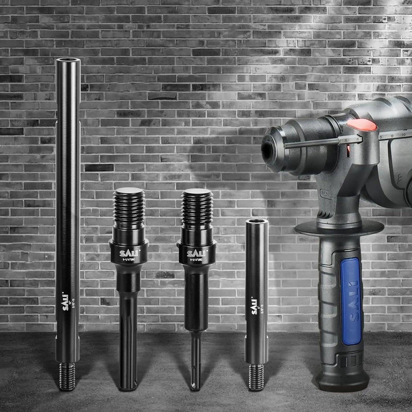 SALI Core Drill Bit Adapter 1-1/4" UNC to SDS Plus Drill Bit Adapter for Saw Threaded Diamond Hole Diamond Core Drill