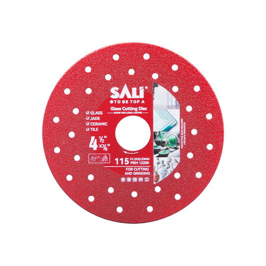 SALI 4-1/2 Inch Premium Continuous Rim Diamond Saw Blade with Cooling Holes, Wet & Dry Cutting for Porcelain Tile, Ceramic, Glass and Marble