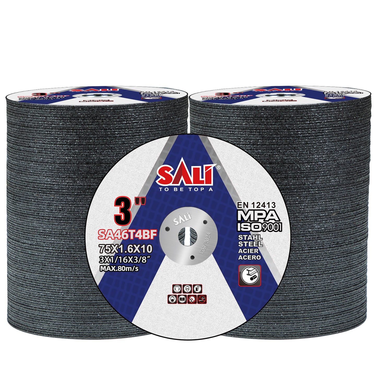 SALI Cut Off Wheels 3 Inch General Purpose Metal Cutting Wheel for 3 in Angle Grinders and Die Grinders- Cutting Disc Aggressive Cutting 3" x 1/16" x 3/8" Operating Up to 20380 RPM and 80 M/S