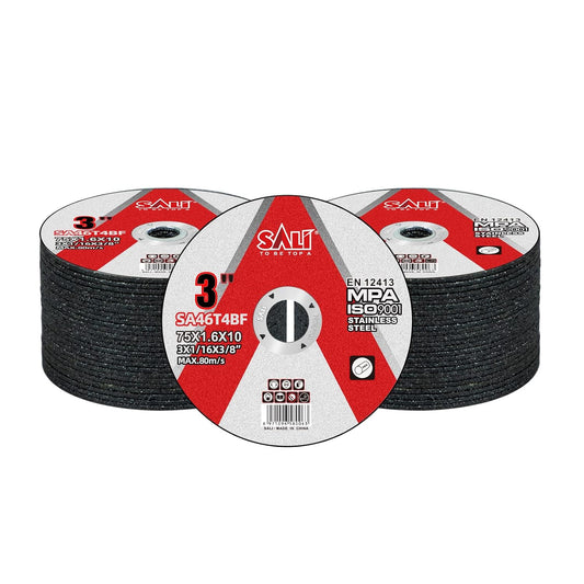 SALI 50 Pack Cut Off Wheels Cutting Wheels 3" x 1/16" x 3/8" Professional Cutting Stainless Steel for 3 in Angle Grinders and Die Grinders- Cutting Disc Aggressive Cutting Operating Up to 20380 RPM