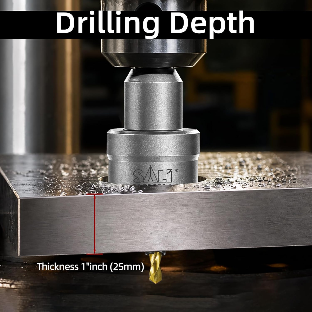 SALI 1-1/12" TCT Hole Saw Kit with Titanium-Plated Pilot Drill for Metal & Stainless Steel