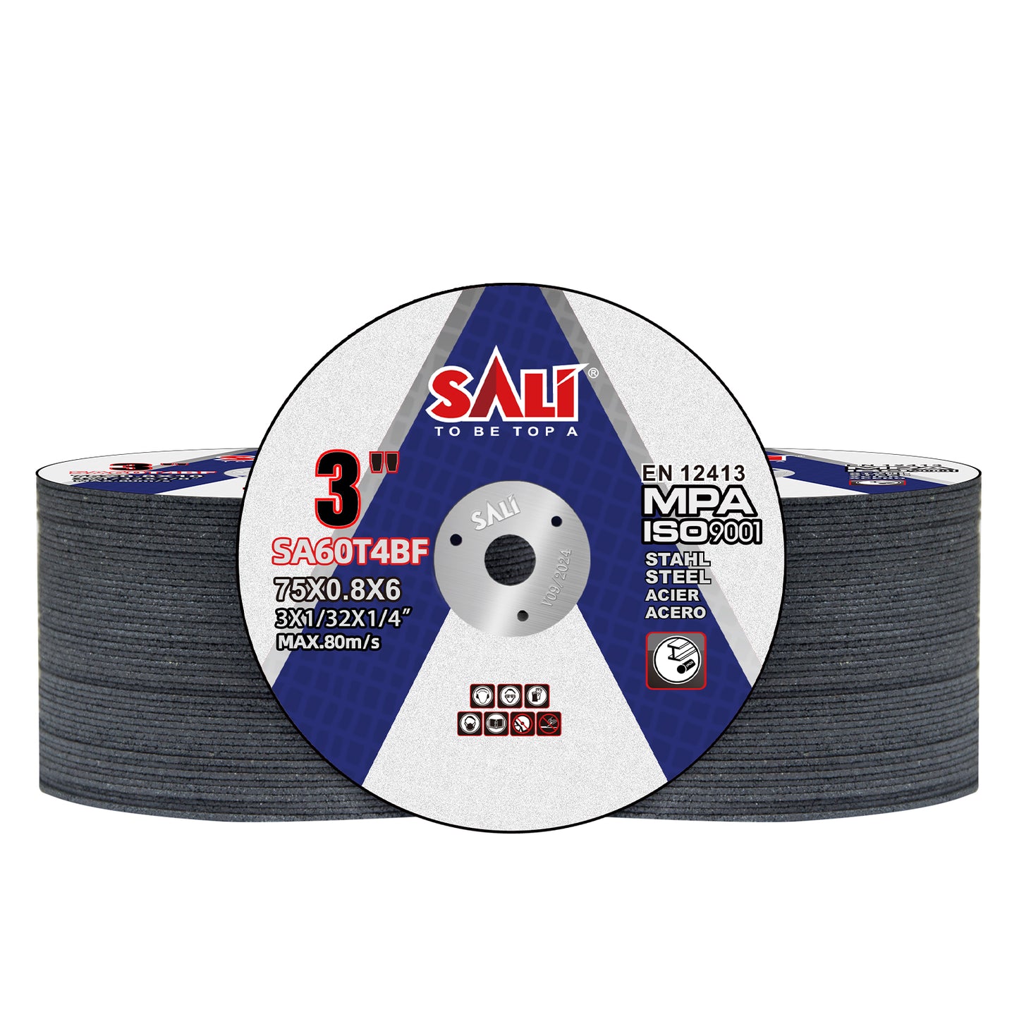 SALI Cut Off Wheels 3 Inch General Purpose Metal Cutting Wheel for 3 in Angle Grinders and Die Grinders- Cutting Disc Aggressive Cutting 3 * 1/32 * 1/4?Operating Up to 20380 RPM and 80