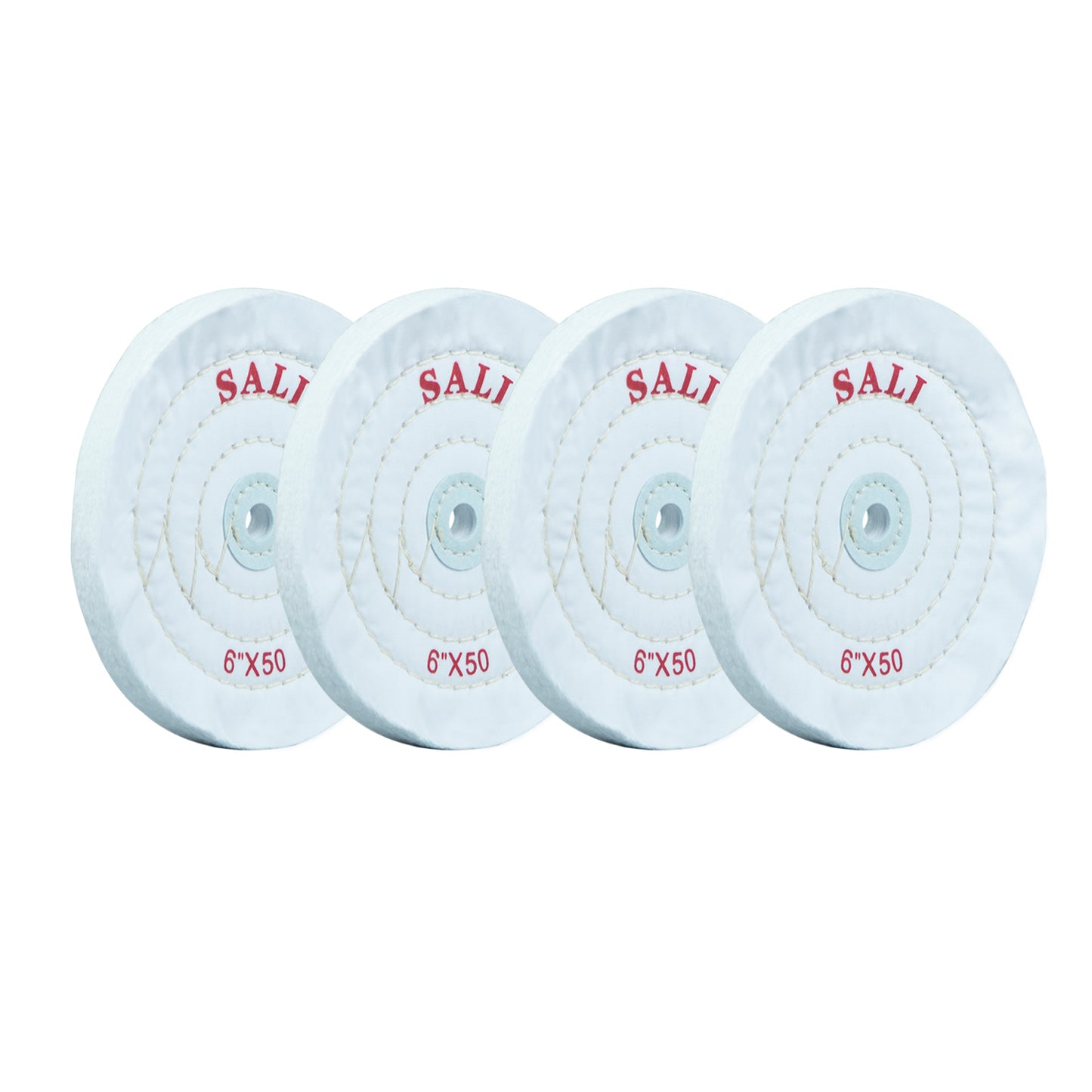 SALI 4 Pack Polishing Wheel for Bench Grinder Buffing Wheel 6 Inch for Buffer Polisher Pad 1/2'' Arbor Hole