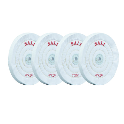 SALI 4 Pack Polishing Wheel for Bench Grinder Buffing Wheel 6 Inch for Buffer Polisher Pad 1/2'' Arbor Hole