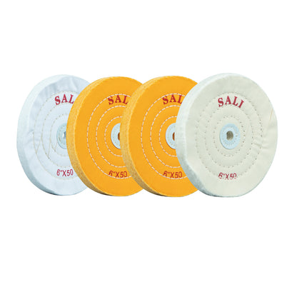 SALI 4 Pack Polishing Wheel for Bench Grinder Buffing Wheel 6 Inch for Buffer Polisher Pad 1/2'' Arbor Hole