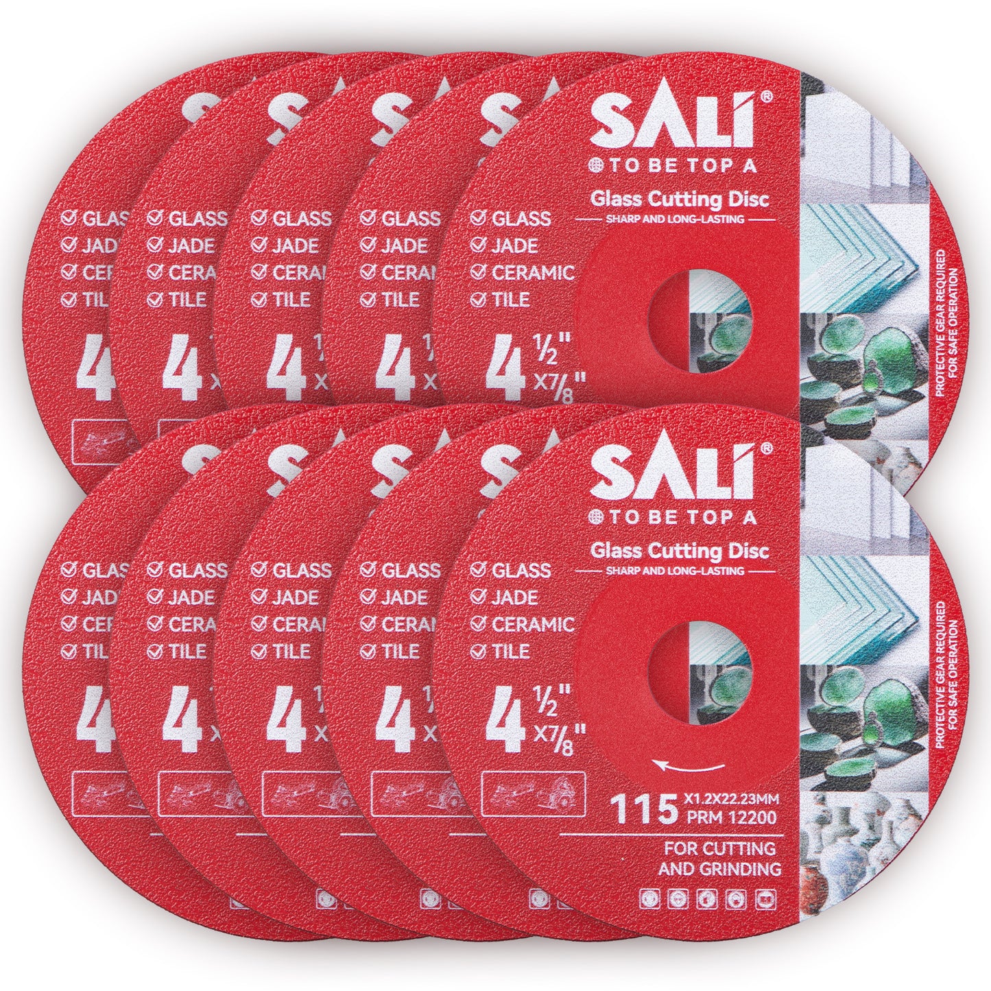 SALI  4-1/2 Inch  Continuous Rim Diamond Saw Blade, Wet & Dry Cutting for Porcelain Tile, Ceramic, Glass and Marble