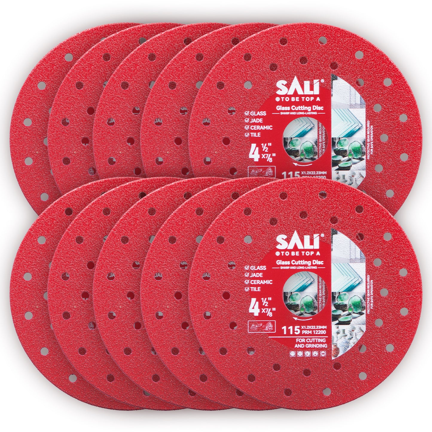 SALI 4-1/2 Inch Premium Continuous Rim Diamond Saw Blade with Cooling Holes, Wet & Dry Cutting for Porcelain Tile, Ceramic, Glass and Marble
