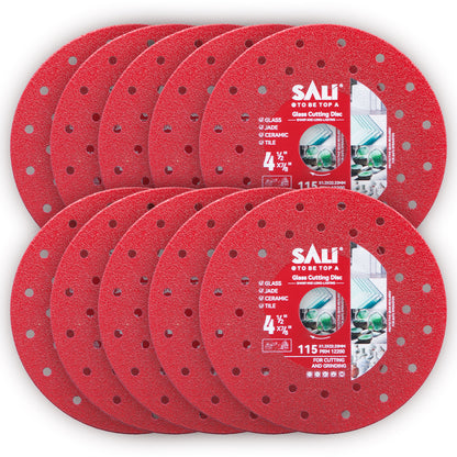 SALI 4-1/2 Inch Premium Continuous Rim Diamond Saw Blade with Cooling Holes, Wet & Dry Cutting for Porcelain Tile, Ceramic, Glass and Marble