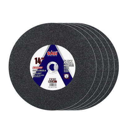 SALI 5 Pack Cut Off Wheel 14 Inch General Purpose Metal Cutting Wheel for 14" Grinders- Cutting Disc Aggressive Cutting 14" x 1/8" x 1" Operating Up to 4400 RPM and 80 M/S