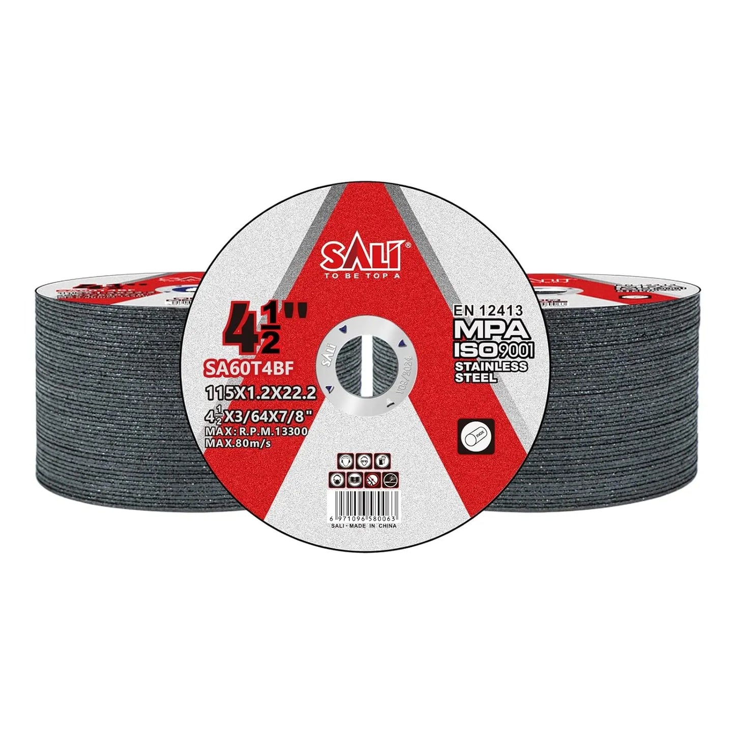 SALI 100 Pack 4.5in x 3/64in x 7/8in Stainless Steel Cutting Wheels, Compatible with Die Grinder, Air Cut Off Tool, Electric Cut Off Tool, Zirconia Oxide Grit, Red