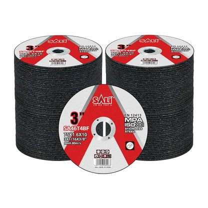 SALI 100 Pack Cut Off Wheels Cutting Wheels 3" x 1/16" x 3/8" Professional Cutting Stainless Steel for 3 in Angle Grinders and Die Grinders- Cutting Disc Aggressive Cutting Operating Up to 20380 RPM