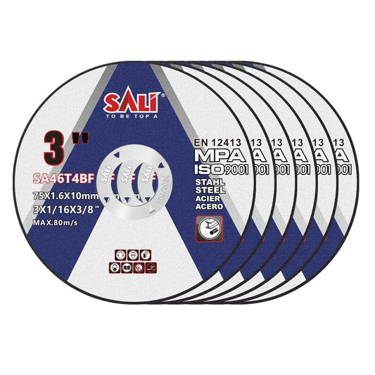 SALI 6 Pack Cut Off Wheels 3 Inch General Purpose Metal Cutting Wheel for 3 in Angle Grinders and Die Grinders- Cutting Disc Aggressive Cutting 3" x 1/16" x 3/8" Operating Up to 20380 RPM and 80 M/S