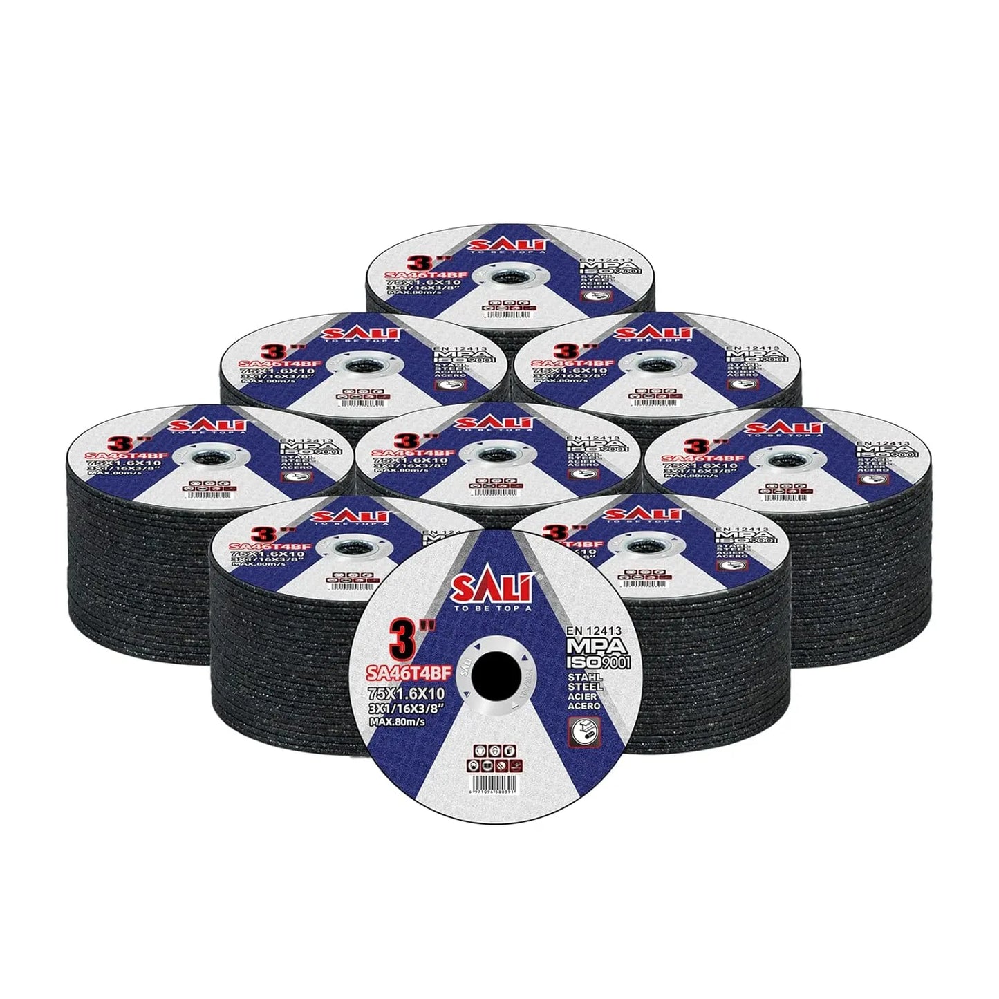 SALI 200 Pack Cut Off Wheels 3 Inch General Purpose Metal Cutting Wheel for 3 In Angle Grinders and Die Grinders- Cutting Disc Aggressive Cutting 3" x 1/16" x 3/8" Operating Up to 20380 RPM and 80 M/S