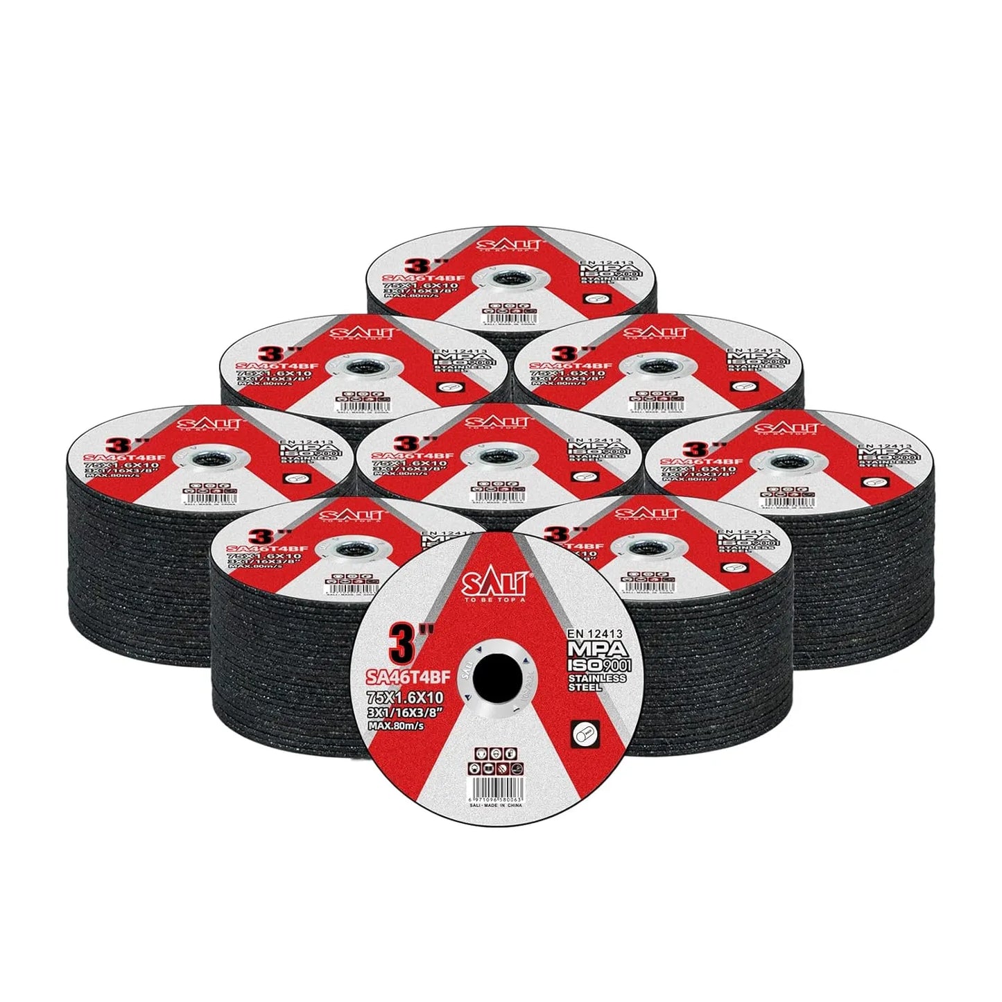 SALI 200 Pack Cut Off Wheels Cutting Wheels 3" x 1/16" x 3/8" Professional Cutting Stainless Steel for 3 in Angle Grinders and Die Grinders- Cutting Disc Aggressive Cutting Operating Up to 20380 RPM