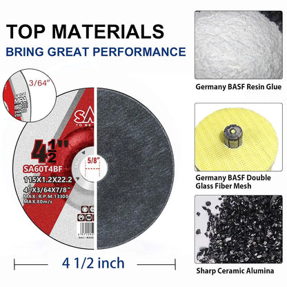 SALI 40 Pack Cut Off Wheel 4.5 Inch Cutting Wheels Depressed Center 4-1/2" x 3/64" x 7/8" Professional Cutting Stainless Steel, Angle Grinder Cutting Discs with Aggressive Cutting Upgrade