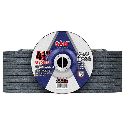 SALI 25 Pack 4-1/2 Inch Grinding Wheels for General Purpose Metal & Stainless Steel, Aluminum Oxide Grinding Disc for Angle Grinder, Depressed Center 4.5" * 1/4" * 7/8"(115 * 6.0 * 22.2 mm)