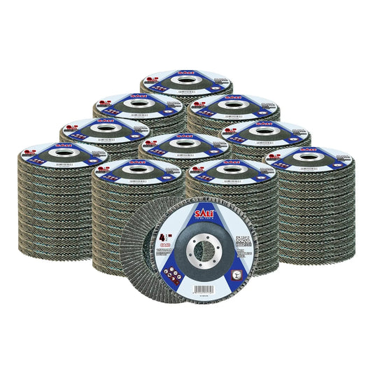 Sali 100 Pack Flap Disc 40 Grit 4.5" x 7/8-Inch Sanding Disc Bevel Type #29 Premium and Industrial Grade Angle Grinder Grinding Wheel High Performance Edge Grinding