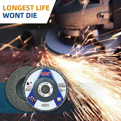 Sali 100 Pack Flap Disc 40 Grit 4.5" x 7/8-Inch Sanding Disc Bevel Type #29 Premium and Industrial Grade Angle Grinder Grinding Wheel High Performance Edge Grinding