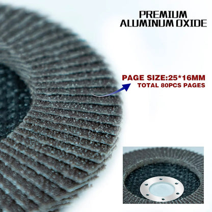 Sali 48 Pack Flap Disc 80 Grit 4.5" x 7/8-Inch Sanding Disc Bevel Type #29 Premium and Industrial Grade Angle Grinder Grinding Wheel High Performance Edge Grinding
