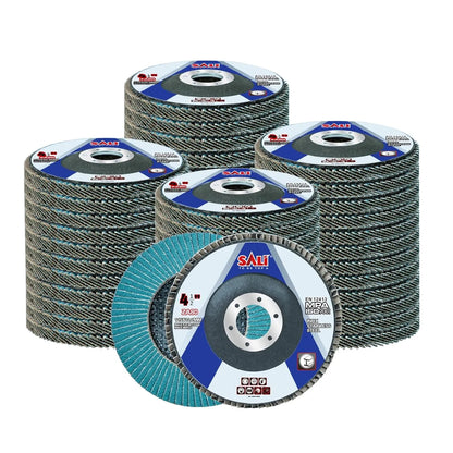 Sali 48 Pack Zirconia Flap Disc 80 Grit 4.5" x 7/8-Inch Sanding Disc Bevel Type #29 Premium and Industrial Grade Angle Grinder Grinding Wheel High Performance Edge Grinding