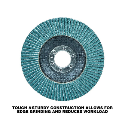 Sali 10 Pack Zirconia Flap Disc 40 Grit 4PCS/ 60 Grit 2PCS/ 80 Grit 2PCS/120 Grit 2PCS 4.5" x 7/8-Inch Sanding Disc Bevel Type #29 Premium and Industrial Grade High Performance Edge Grinding Wheel