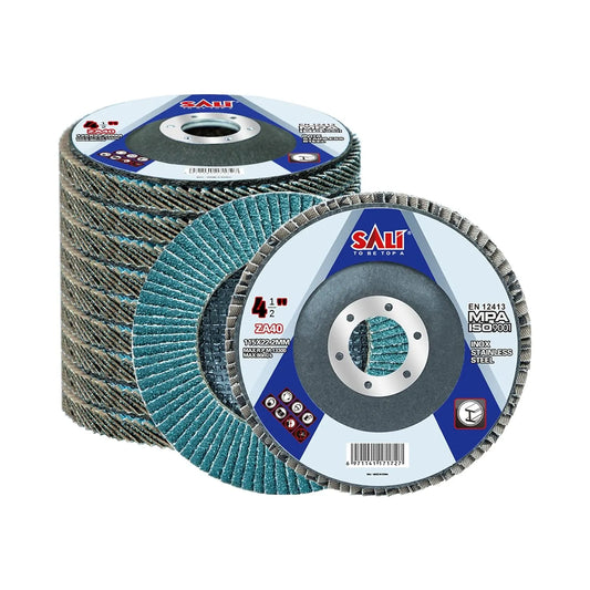 Sali 10 Pack Zirconia Flap Disc 40 Grit 4.5" x 7/8-Inch Sanding Disc Bevel Type #29 Premium and Industrial Grade Angle Grinder Grinding Wheel High Performance Edge Grinding
