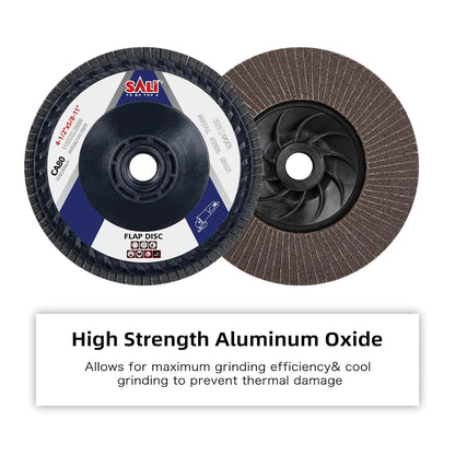 Sali 10 Pack Flap Disc 80 Grit 4.5" x 5/8-11 Sanding Disc Bevel Type #27 Premium and Industrial Grade Angle Grinder Grinding Wheel Finishing for Stainless Steel, Sheet Metal