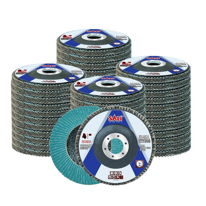 Sali 48 Pack Zirconia Flap Disc 120 Grit 4.5" x 7/8-Inch Sanding Disc Bevel Type #29 Premium and Industrial Grade Angle Grinder Grinding Wheel High Performance Edge Grinding