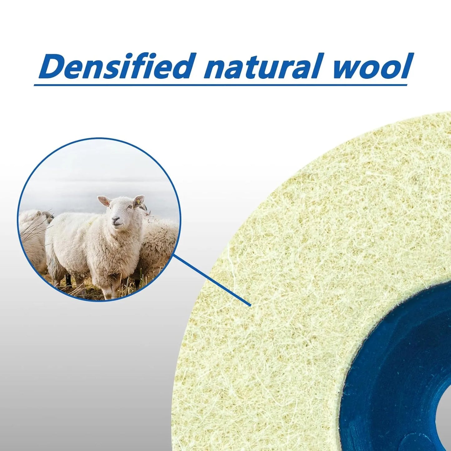 SALI 10 Pcs 4 Inch Wool Felt Polishing Wheel Disc Wool Polishing Wheel Disc for 4" Angle Grinder Felt Grinder Polishing Wheel Arbor 5/8” for Metal, Marble Stone, Furniture, Car