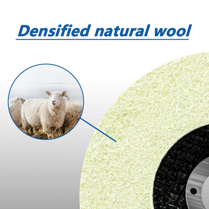 SALI 10 Pcs 4-1/2 Inch Wool Felt Polishing Wheel Disc Wool Polishing Wheel Disc for 4.5" Angle Grinder Felt Grinder Polishing Wheel for Metal, Marble Stone, Furniture, Car Net Cover
