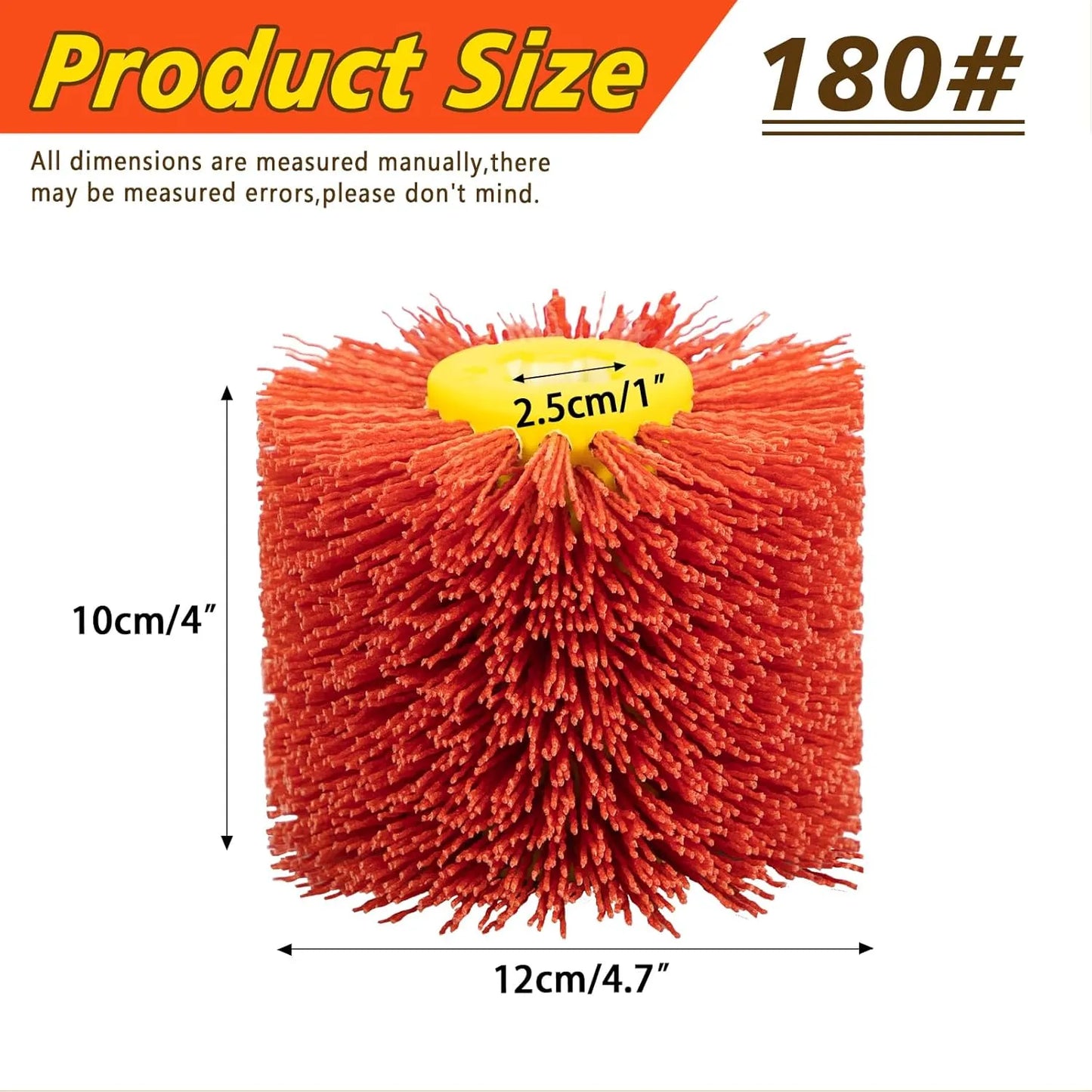 SALI Abrasive Nylon Drawing Wheel Drum Burnishing Polishing Brush Fits Restorer Tools, Abrasive Wheel for Derusting, Deburring and Cleaning Wooden Floor ((120 * 100 * 19 G180)
