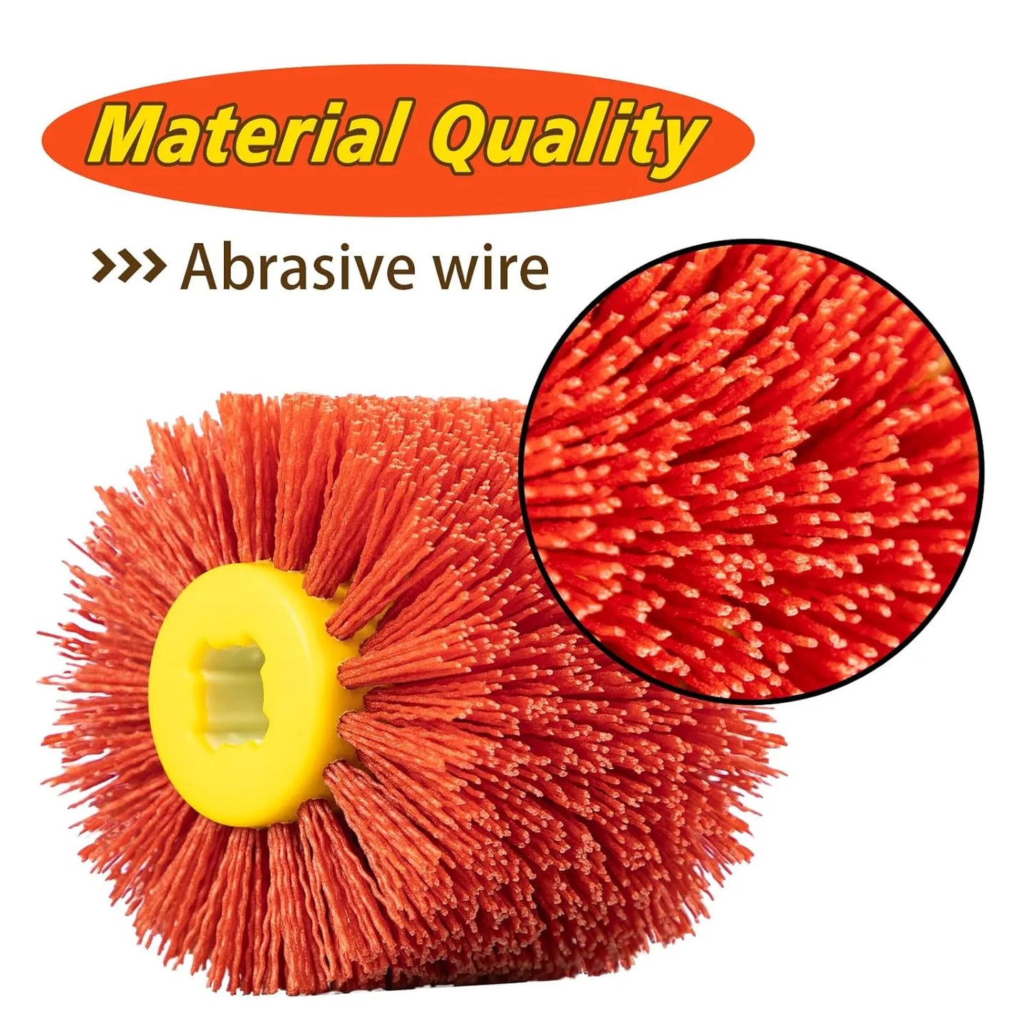 SALI Abrasive Nylon Drawing Wheel Drum Burnishing Polishing Brush Fits Restorer Tools, Abrasive Wheel for Derusting, Deburring and Cleaning Wooden Floor ((120 * 100 * 19 G180)