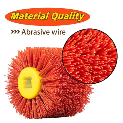 SALI Abrasive Nylon Drawing Wheel Drum Burnishing Polishing Brush Fits Restorer Tools, Abrasive Wheel for Derusting, Deburring and Cleaning Wooden Floor ((120 * 100 * 19 G180)