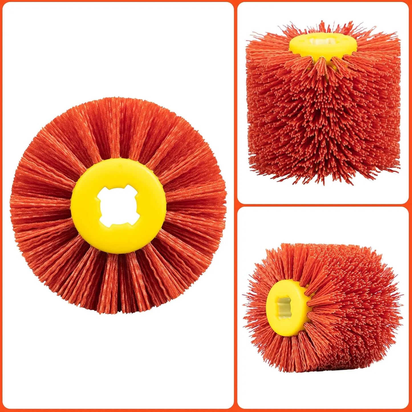 SALI Abrasive Nylon Drawing Wheel Drum Burnishing Polishing Brush Fits Restorer Tools, Abrasive Wheel for Derusting, Deburring and Cleaning Wooden Floor ((120 * 100 * 19 G180)