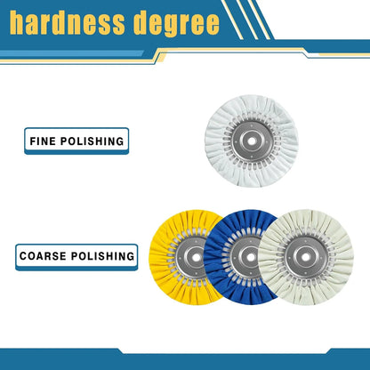 SALI Airway Buffing Wheel Kit 8 Inch Polishing Wheel Diameter 5/8" in Arbor Hole 12 Ply for Angle Grinder with Buffing Compound Kit Used On Angle Grinder for Metal, Car, Wood, Plastic