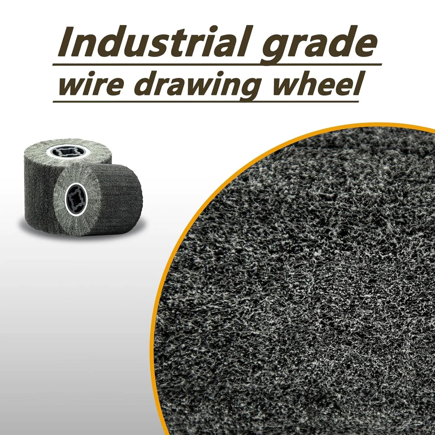 SALI Non Woven Wire Abrasive Drawing Polishing Burnishing Wheel Flap Brush Wire Brush Drum Surface Conditioning Tool for Metal Surface Polishing Grinding Removing Rust 120x100x19mm (400 Grit)